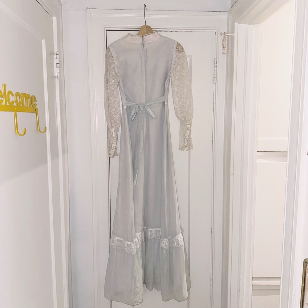 Vintage Gunne Sax Era Lace Long Sleeve Boho Bohemian Maxi Dress Cottagecore - Picture 4 of 11